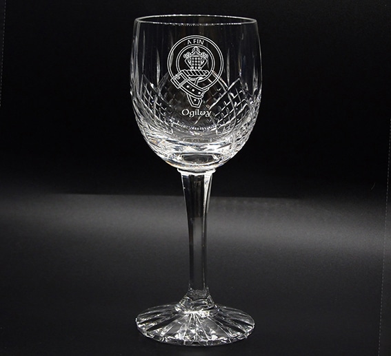 CRYSTAL WINE GLASS CLAN CREST