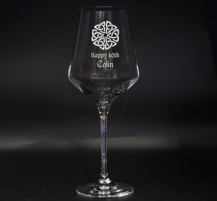 polished wine glass celtic bespoke