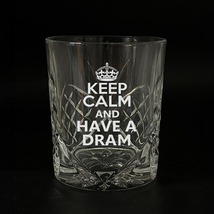 HEAVY CUT SPIRIT GLASS KEEP CALM