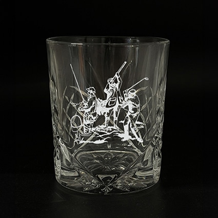 HEAVY CUT WHISKY GLASS SPORTING